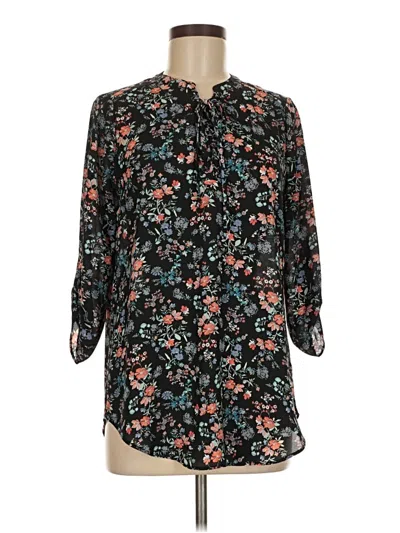 Pre-owned Decree 3/4 Sleeve Blouse In Black