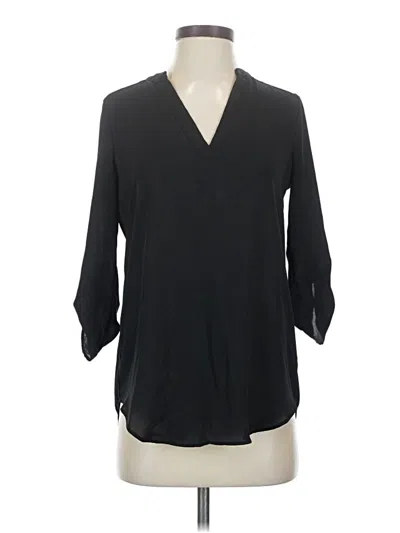Pre-owned Decree 3/4 Sleeve Blouse In Black