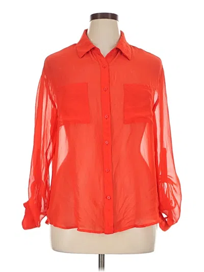 Pre-owned Decree 3/4 Sleeve Blouse In Red