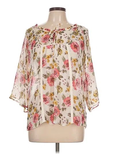 Pre-owned Decree 3/4 Sleeve Blouse In White