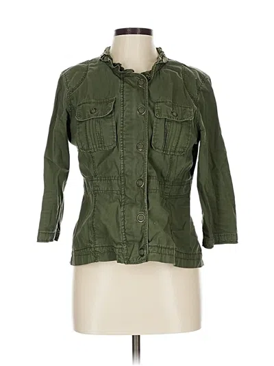 Pre-owned Decree 3/4 Sleeve Button Down Shirt In Green