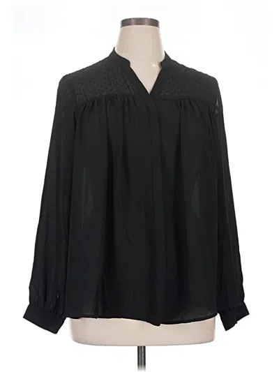 Pre-owned Decree Long Sleeve Blouse In Black
