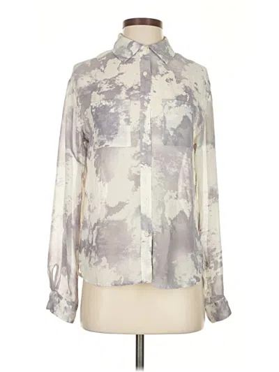 Pre-owned Decree Long Sleeve Blouse In Gray