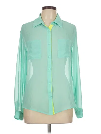 Pre-owned Decree Long Sleeve Blouse In Green