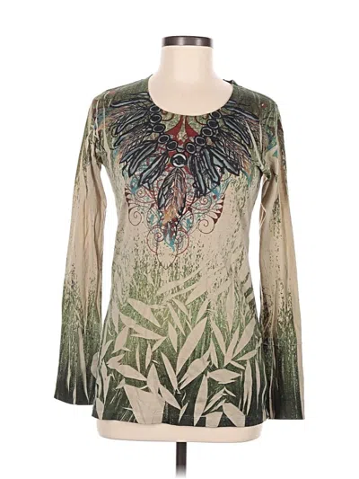 Pre-owned Decree Long Sleeve Blouse In Green
