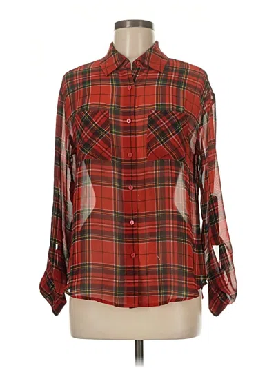 Pre-owned Decree Long Sleeve Blouse In Red