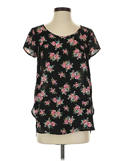 Pre-owned Decree Short Sleeve Blouse In Black