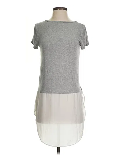 Pre-owned Decree Short Sleeve Top Gray Crew Neck Tops