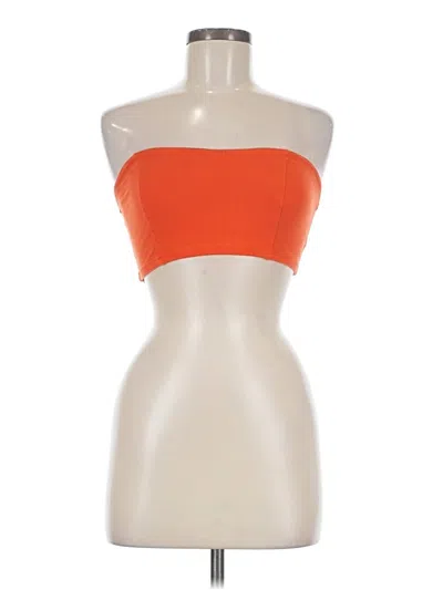 Pre-owned Decree Tube Top Orange Strapless Neckline Tops