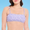 Decree Womens Adjustable Straps Floral Juniors Bralette Bikini Swimsuit Top In Purple