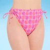 Decree Womens Lined Circles Juniors High Waist Bikini Swimsuit Bottom In Pink