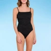 Decree Womens Textured Juniors One Piece Swimsuit In Multi