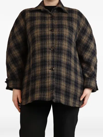 Pre-owned Dedar Teder Check Padded Shirt In Brown