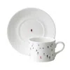 Dede Johnston White Skiers Cup & Saucer In Multi