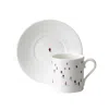 Dede Johnston White Skiers Espresso Cup & Saucer In White