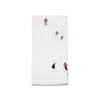 Dede Johnston White Skiers Printed Linen Napkin In White
