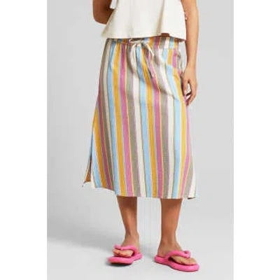 Dedicated Multi Klippan Club Stripe Skirt In Pink