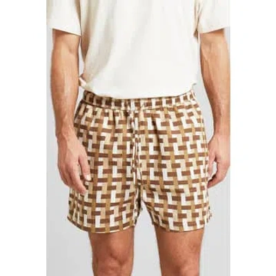 Dedicated Rainy Day Essingen Weave Shorts In Brown