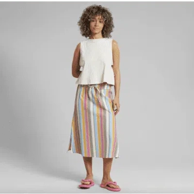 Dedicated Skirt Klippan Club Stripe Multi Colour In White