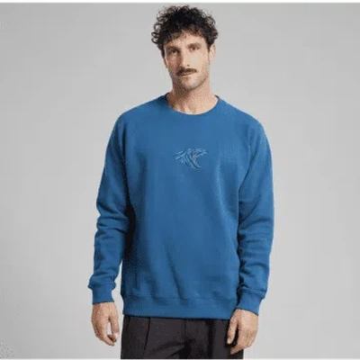 Dedicated Sweatshirt Malmoe Blue Wave Emb Midnight Blue