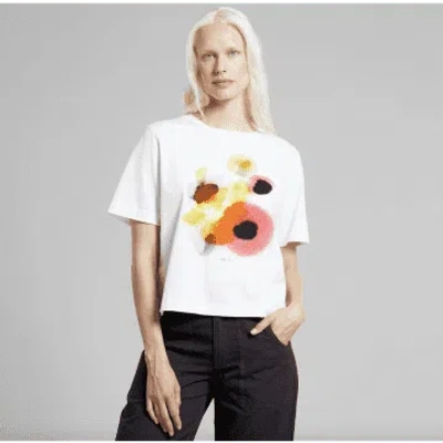 Dedicated T-shirt Vadstena Abstract Flowers White