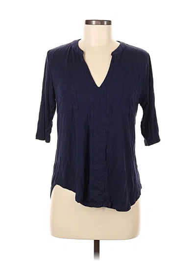 Pre-owned Dee Elly 3/4 Sleeve Blouse In Blue