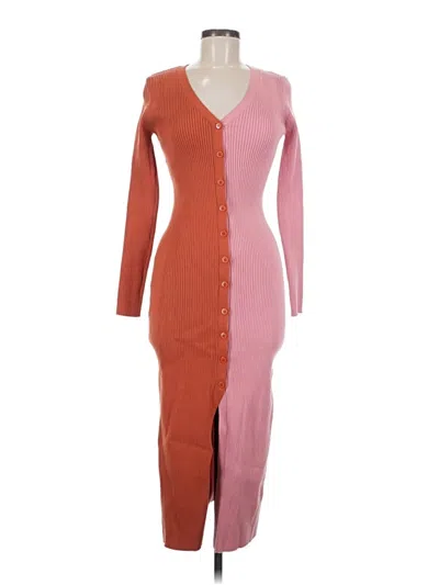 Pre-owned Dee Elly Casual Dress In Burgundy