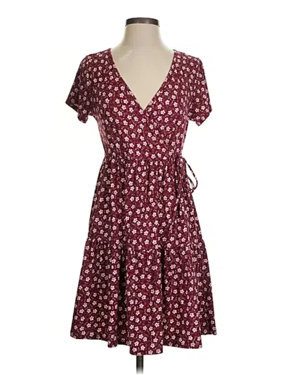 Pre-owned Dee Elly Casual Dress In Burgundy