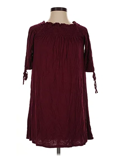 Pre-owned Dee Elly Casual Dress In Burgundy