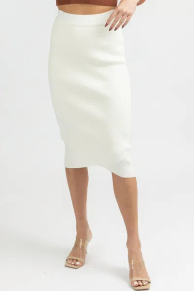 Dee Elly Front Wrap Midi Skirt In White