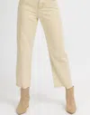 DEE ELLY HIGH WAISTED FLARE JEANS IN NEUTRAL KHAKI