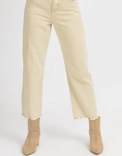 Dee Elly High Waisted Flare Jeans In Neutral Khaki In Beige
