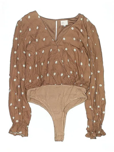 Pre-owned Dee Elly Long Sleeve Blouse In Brown