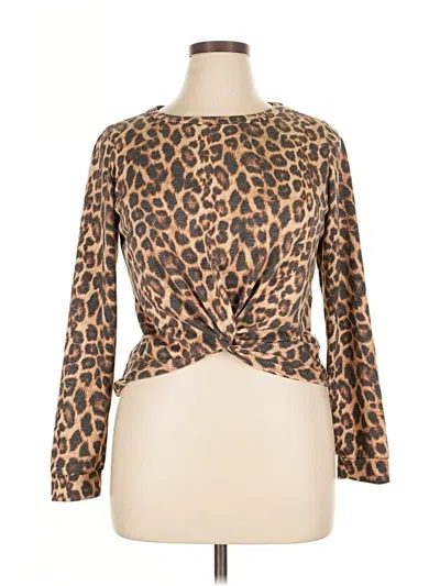 Pre-owned Dee Elly Long Sleeve T-shirt In Brown