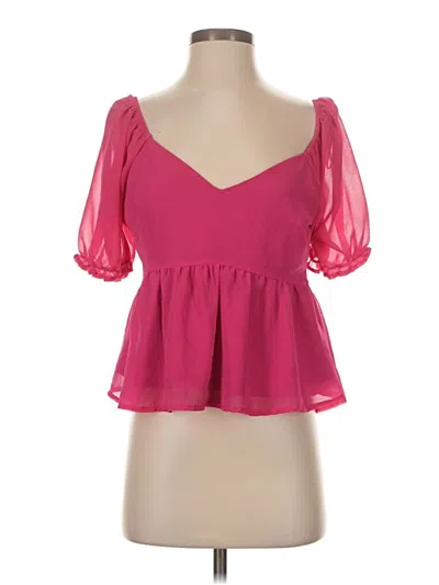 Pre-owned Dee Elly Short Sleeve Blouse In Pink