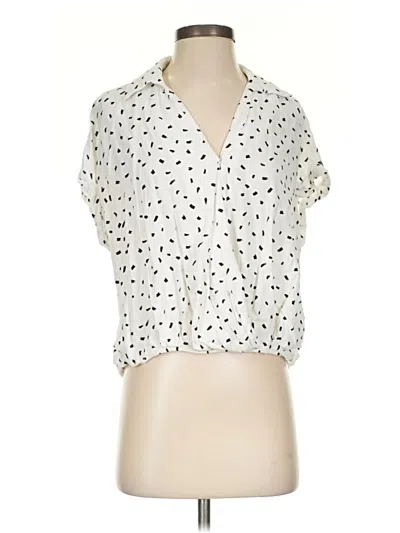 Pre-owned Dee Elly Short Sleeve Blouse In White