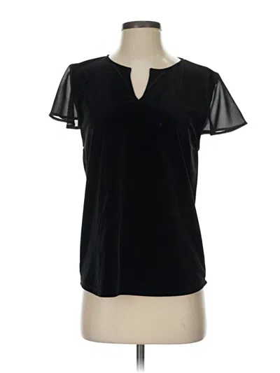 Pre-owned Dee Elly Short Sleeve Top Black Keyhole Neckline Tops