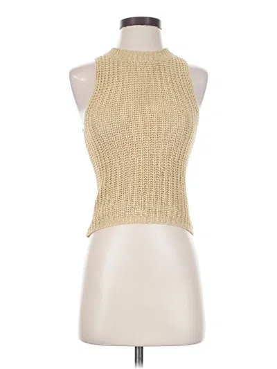 Pre-owned Dee Elly Sleeveless Top Gold Halter Neckline Tops