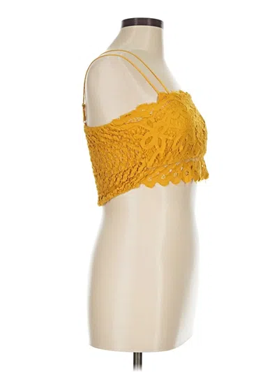 Pre-owned Dee Elly Tube Top Yellow Strapless Neckline Tops