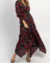 Dee Elly Twist Front Maxi Dress In Roma Rose In Multi