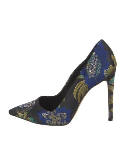 Pre-owned Dee Keller Floral Print Pumps In Blue