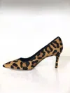 Dee Keller Gold Pat Pointed Toe Pump In Leopard Pony In Multi