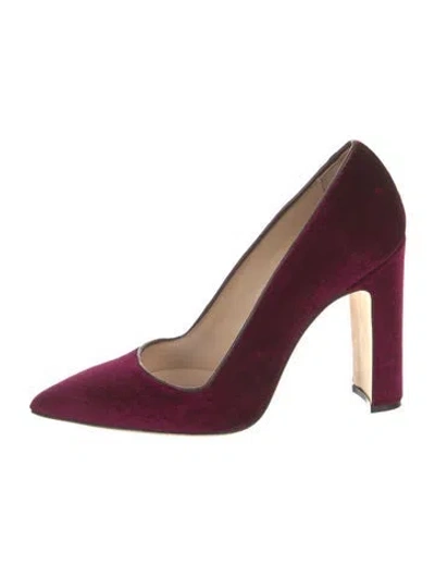 Pre-owned Dee Keller Velvet Pumps In Burgundy