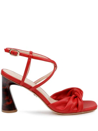 Dee Ocleppo Mexico Square Toe Sandal In Red Leather
