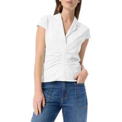 Dee Ocleppo Anastasia Center Ruched Cotton Blend Top In White