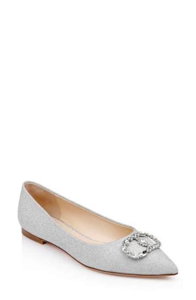 Dee Ocleppo Ballerina Pointed Toe Flat In Metallic Silver