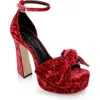 Dee Ocleppo Benton Ankle Strap Platform Sandal In Red Velvet