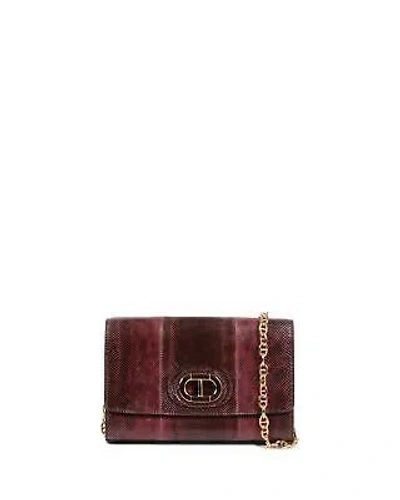 Pre-owned Dee Ocleppo Bordeaux Python Clutch - Clutch Bags -size One Size In Red