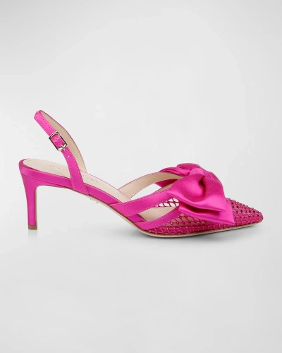 Dee Ocleppo Brazil Satin Slingback Pumps In Pink