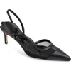 Dee Ocleppo Women's Caracas Knotted Bow Leather And Mesh Slingback Pump In Black Leather